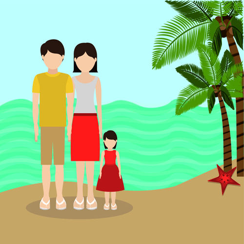 Family travel design vector 01 travel family design   