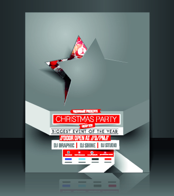 Christmas flyer cover design vector set 01 flyer cover christmas   