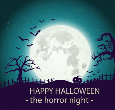 Halloween horror night vector background 02 night horror halloween background   