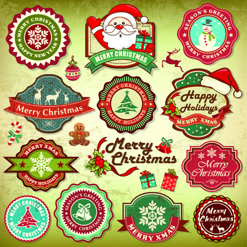 Different Retro Labels mix vector graphics 05 Retro font mix labels label different   