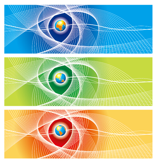 Abstract colored banner with earth vector earth colored banner abstract   