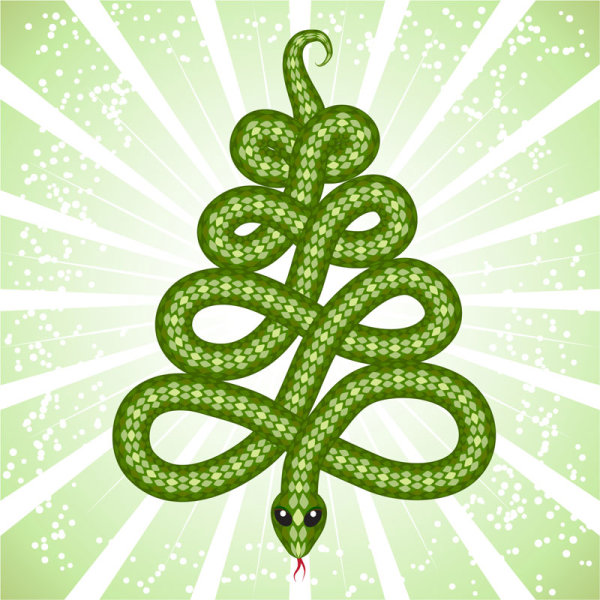 Shiny green 2013 Snake Year design elements 02 year snake shiny elements element 2013   