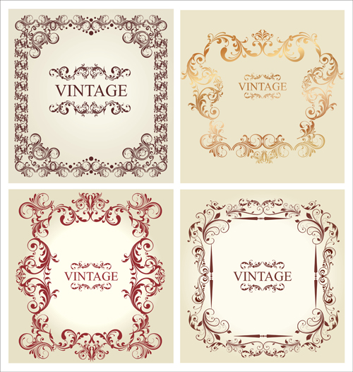 Ornament frames vintage style vector 02 Vintage Style vintage ornament frames   