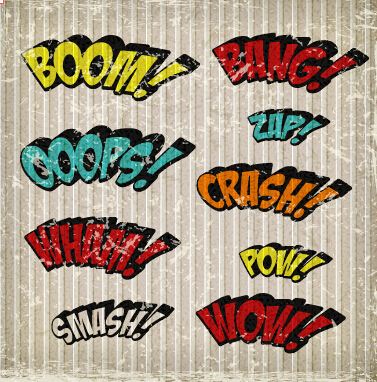 Comic styles text design vector material 01 text styles Comic   