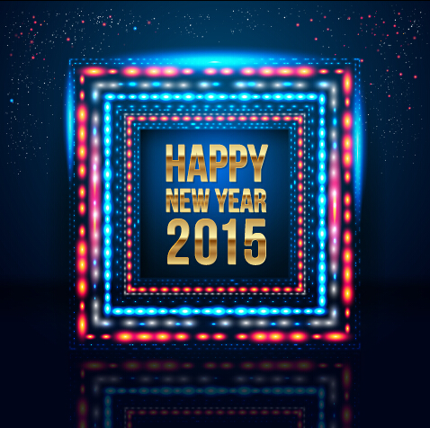 Colored light with 2015 new year vector background new year light colored 2015   