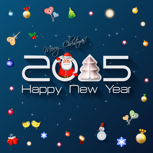 Creative New Year 2015 and christmas background 02 new year christmas 2015   