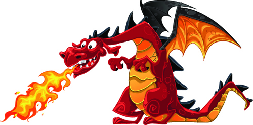 Set of Funny dragon design elements vector graphics 01 funny elements element dragon   