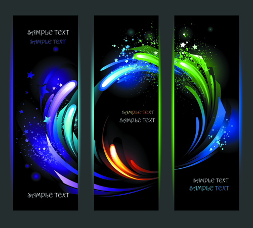 Colorful light with stars vector banners 02 stars colorful banners banner   