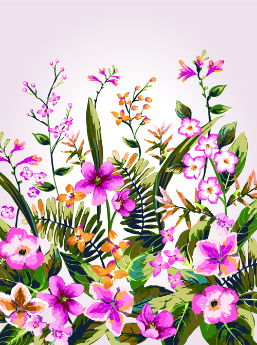 Watercolor Flowers vector 04 watercolor flowers flower   