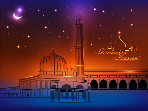 Elements of mosque backgrounds vector graphic 01 mosque elements element   