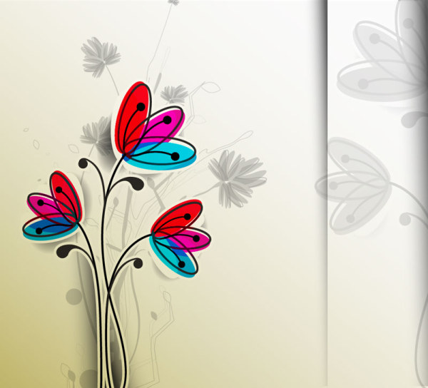 free vector Hand drawn flower material material hand-draw hand drawn flower   