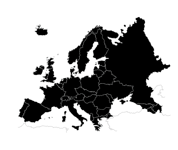Europe map silhouettes design vector silhouettes silhouette map Europe   