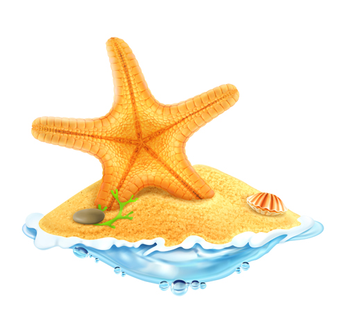 Sea island summer holiday elements vector background 03 summer Sea island holiday background   