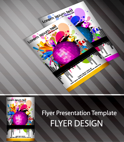 Set of Flyer presentation template design vector 05 template presentation flyer   