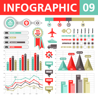 Vector Infographics and chart set 02 infographics infographic chart   