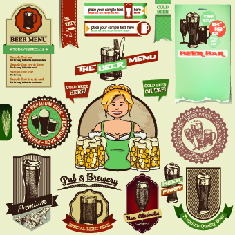 Vintage beer labels and stickers vector 02 vintage stickers sticker stick labels label   