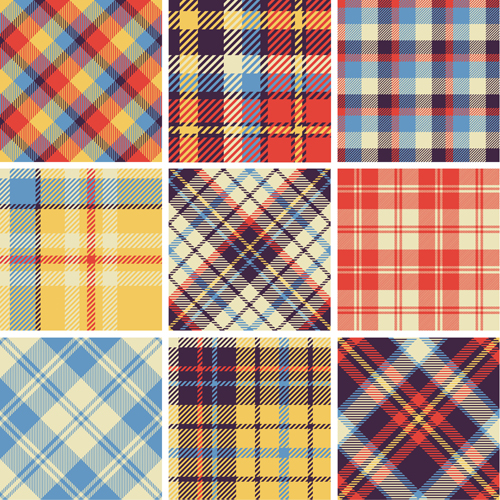 Plaid fabric patterns seamless vector 23 seamless plaid patterns fabric pattern   