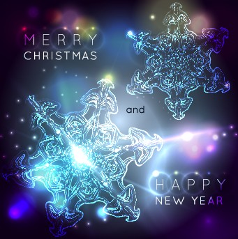 Neon Snowflake New Year and Christmas background 02 snowflake new year neon christmas background   