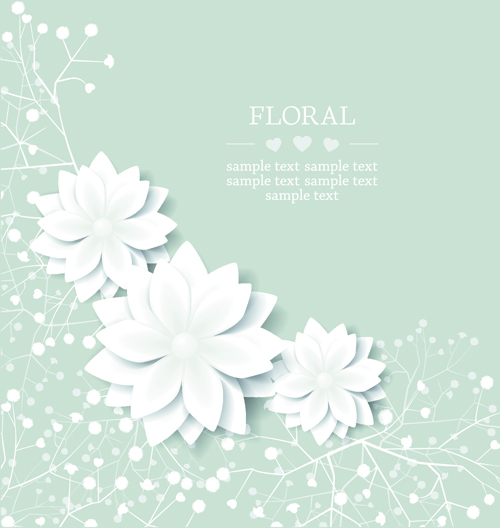 Paper flowers background vector 05 paper flowers flower background vector background   