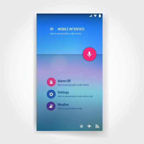 Vector mobile interface template material 07 template mobile material interface   