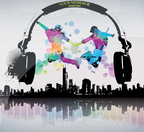 Set of Flyer music party design elements vector 01 party music flyer elements element   