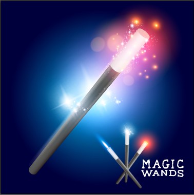 Shiny colored magic wands vector background 02 Vector Background shiny magic wand magic colored background   