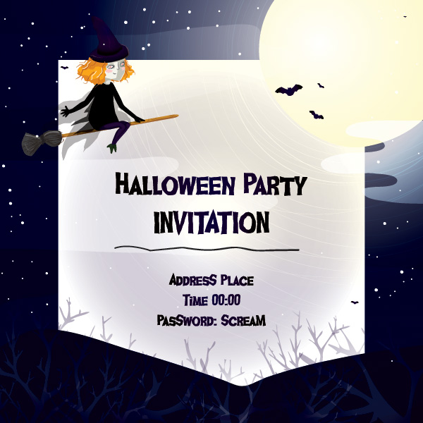 Cute halloween invitation cards vector invitation cards invitation halloween cute cards   