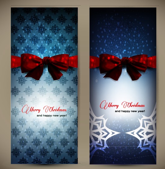 2014 Christmas bow greeting card vector set 03 greeting christmas card vector card   