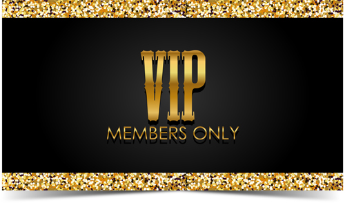 Golden with black VIP members cards vector 03   