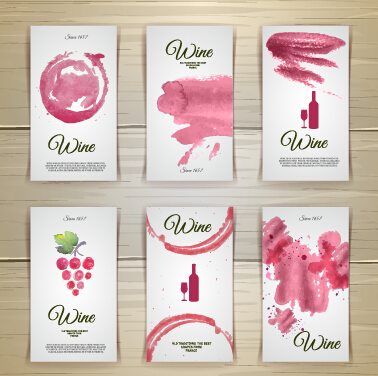 Watercolor wine stickers creative vector 03 wine watercolor stickers creative   