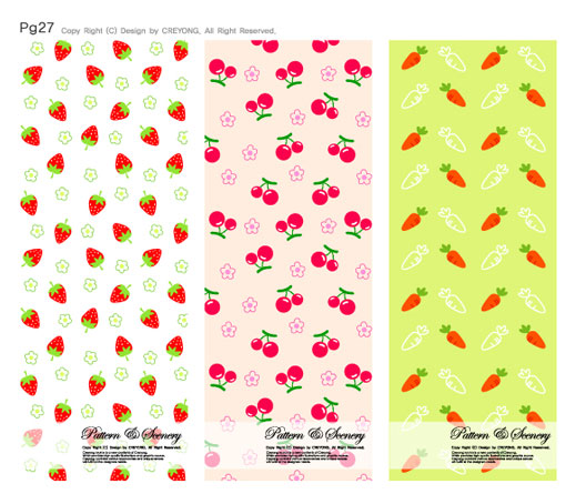 Lovely Child elements background 13 vector graphic tiled background strawberry fruit cute continuous background cherry cartoon carrot   
