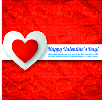 Paper heart Valentine Day vector background 05 valentines Valentine day Valentine upload paper heart   