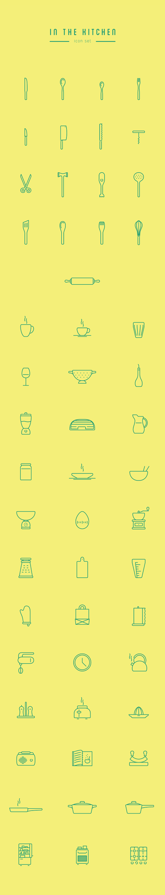Green kitchen cutlery line icon vector kitchen Icon vector icon cutlery   