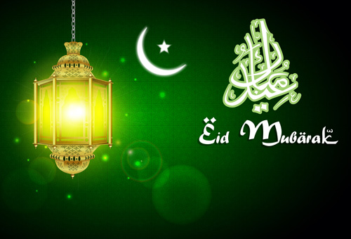 lamp with Eid mubarak background vector 03 Mubarak lamp Eid background   