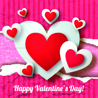 Paper heart Valentine Day vector background 04 Vector Background valentines Valentine day Valentine paper heart   