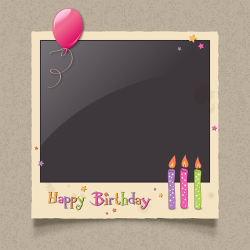 Happy birthday photo frame background vector photo frame photo happy birthday background   