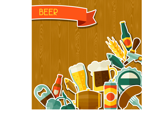 Beer flat style background vector design 02 style beer background   