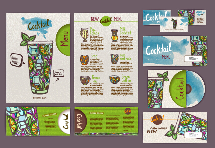 Vintage cocktail corporate identity kit vector 02 vintage identity corporate cocktail   