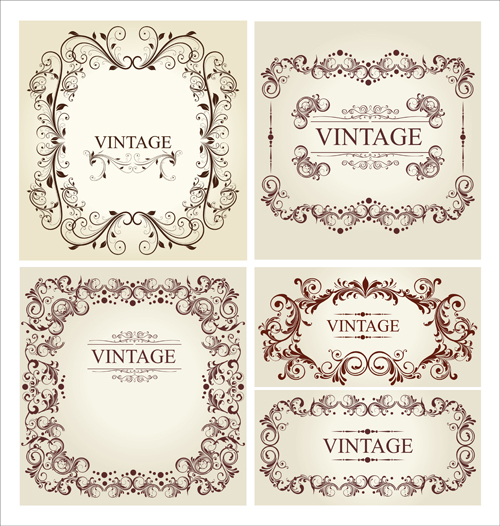 Ornament frames vintage style vector 01 Vintage Style ornament frames   