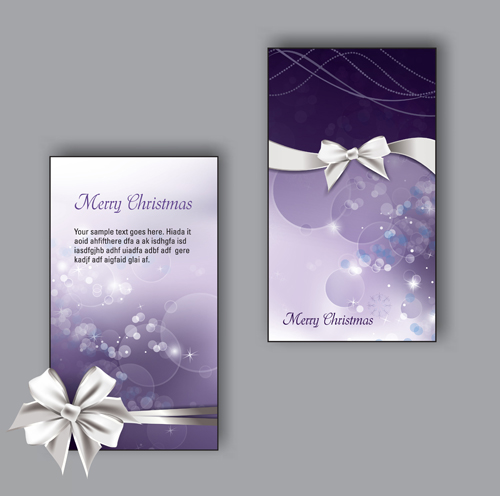 Pretty bow christmas cards design vector 05 pretty christmas cards   