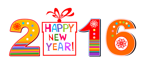 2016 new year design colored vector new year colored 2016   