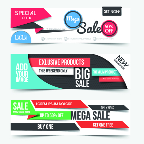 Big sale business web banners vectors 01 web business big sale banners   