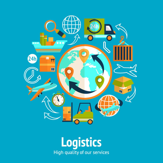 World logistics elements vector design world logistic elements element   