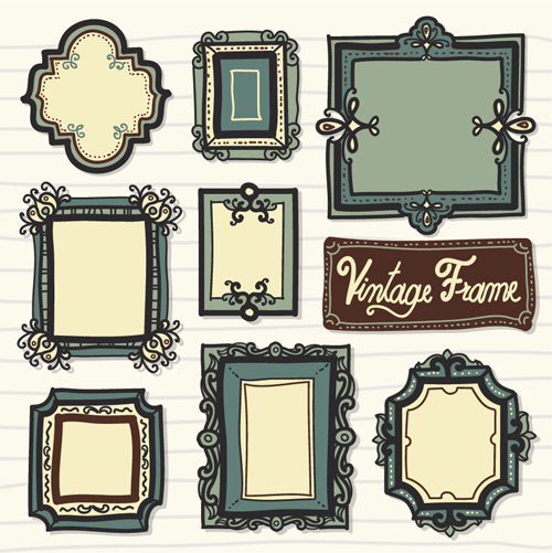 Cute vintage frame vector graphics vintage frame cute   