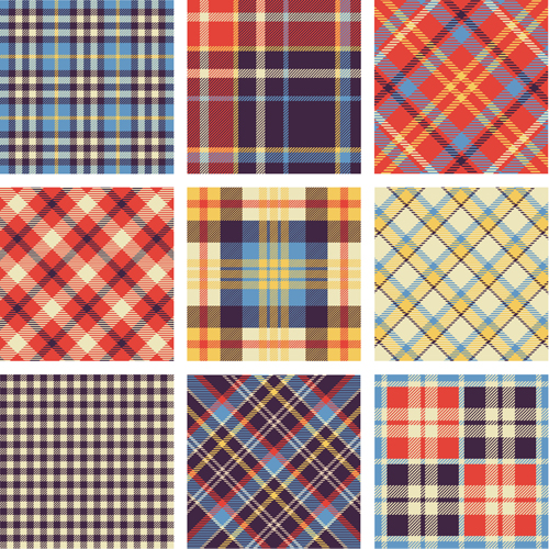 Plaid fabric patterns seamless vector 04 seamless plaid patterns fabric pattern fabric   