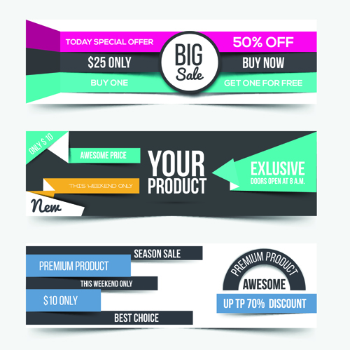 Big sale business web banners vectors 04 web business big sale banners   