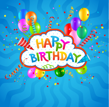 Colored confetti with happy birthday background vector 02 happy birthday colored birthday background vector background   