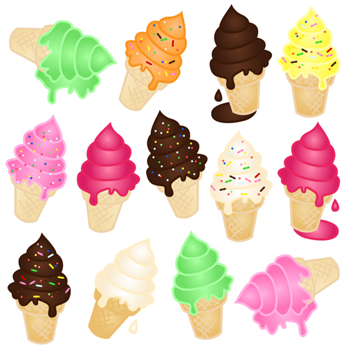 Vector set of ice cream creative design 04 ice cream creative   