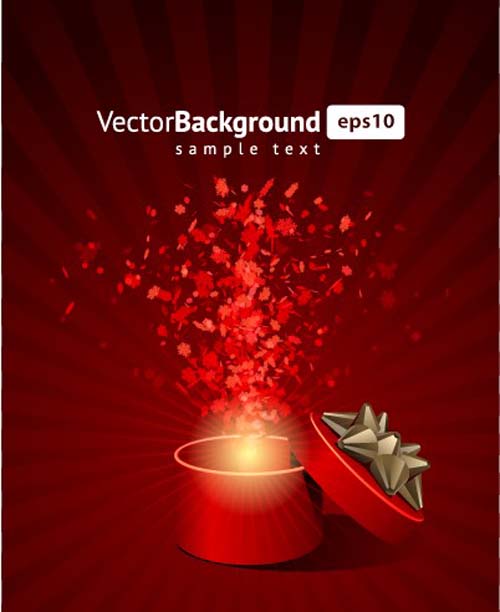 Vector Background with Gift Box set 02 gift box   