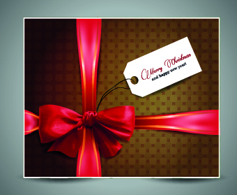 2014 Christmas bow greeting card vector set 05 greeting christmas card vector card bow aligncenter   